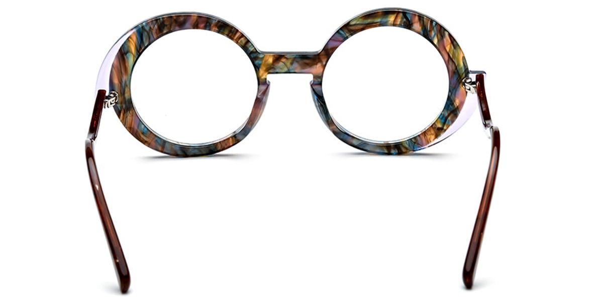 Acetate Round Frame pattern-brown