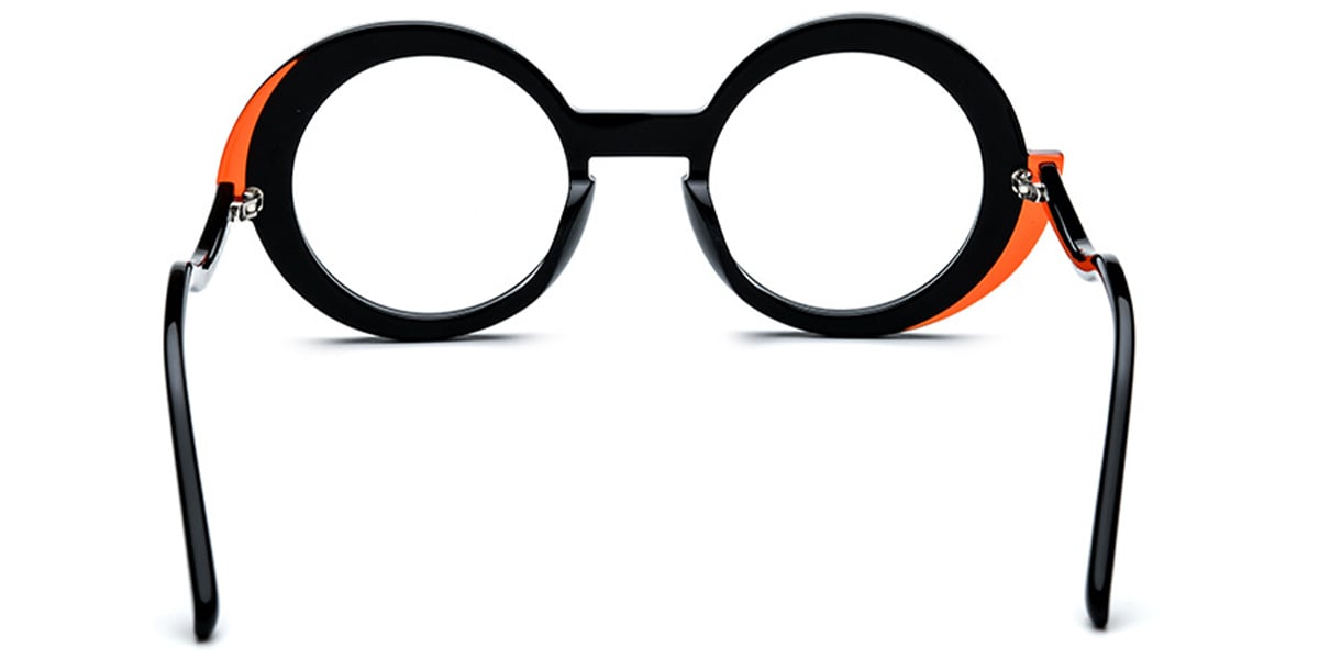 Acetate Round Frame pattern-black