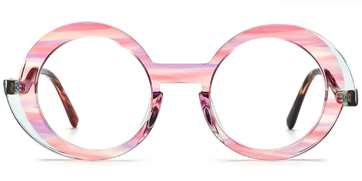 Acetate Round Frame pattern-pink