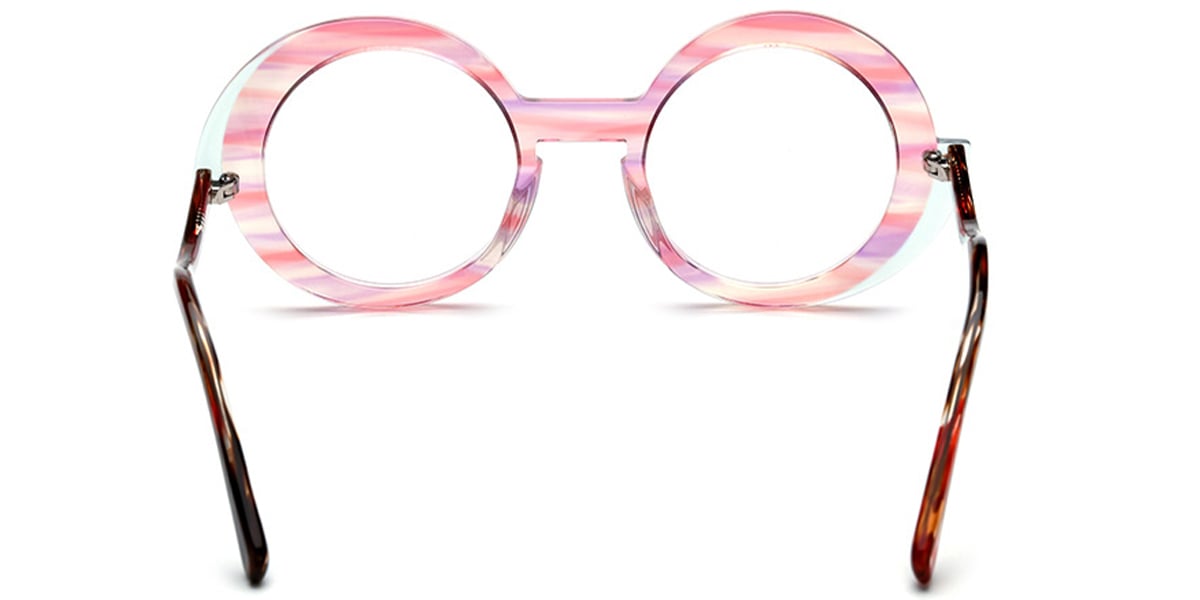 Acetate Round Frame pattern-pink