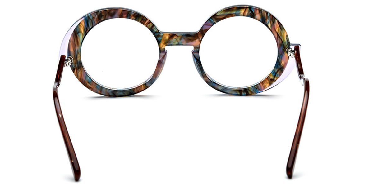 Acetate Round Frame pattern-brown