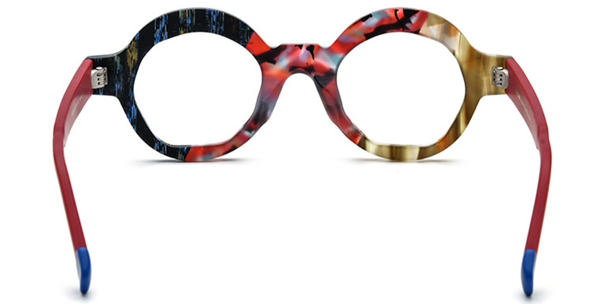 Acetate Round Frame pattern-red