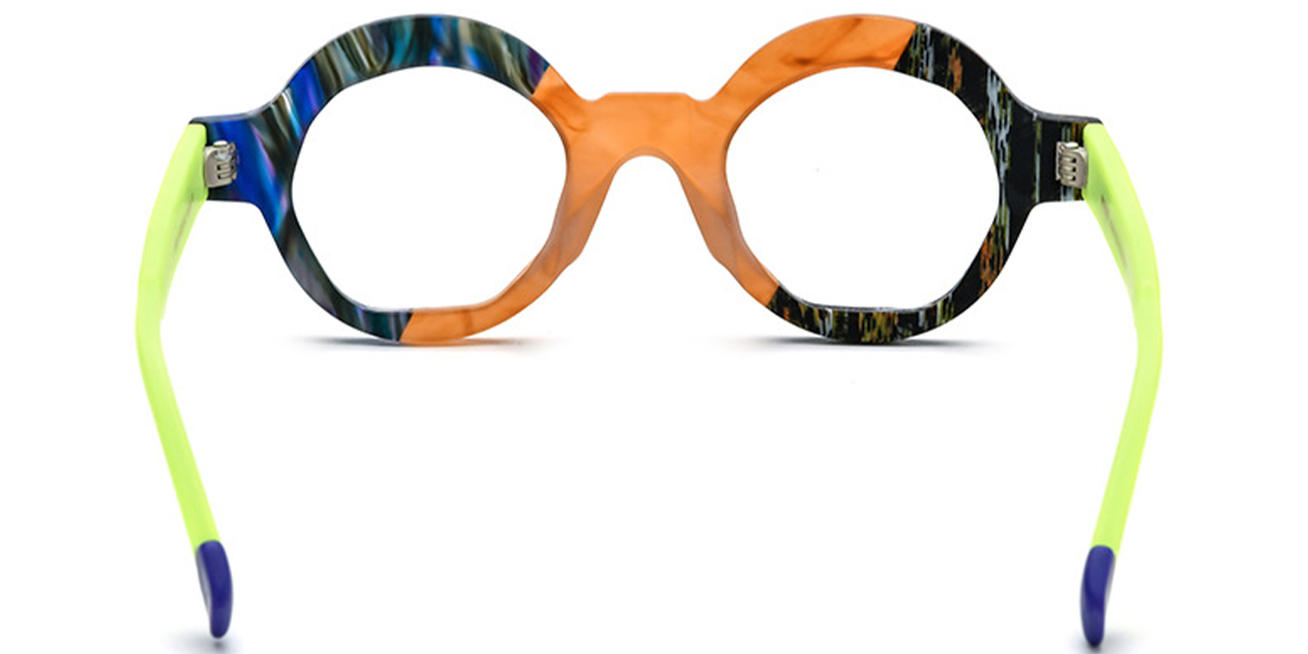 Acetate Round Frame pattern-orange