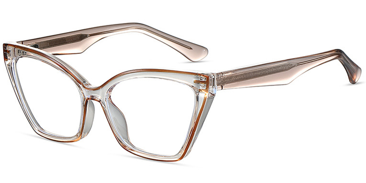 Cat Eye Frame pattern-light_brown