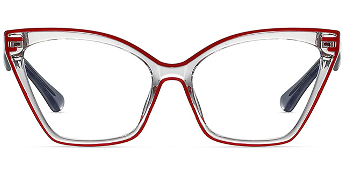 Cat Eye Frame pattern-red