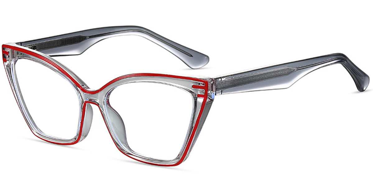 Cat Eye Frame pattern-red