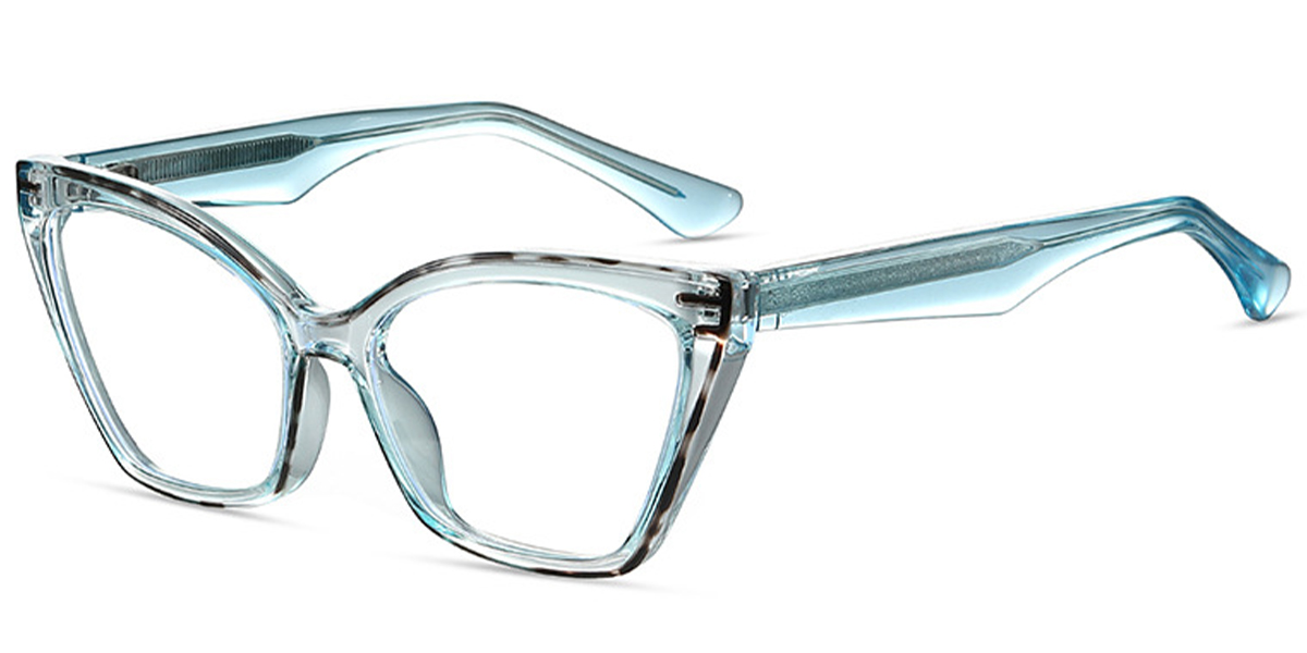 Cat Eye Frame pattern-blue