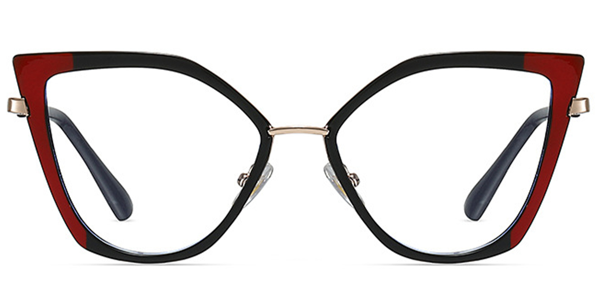 Cat Eye Frame pattern-black