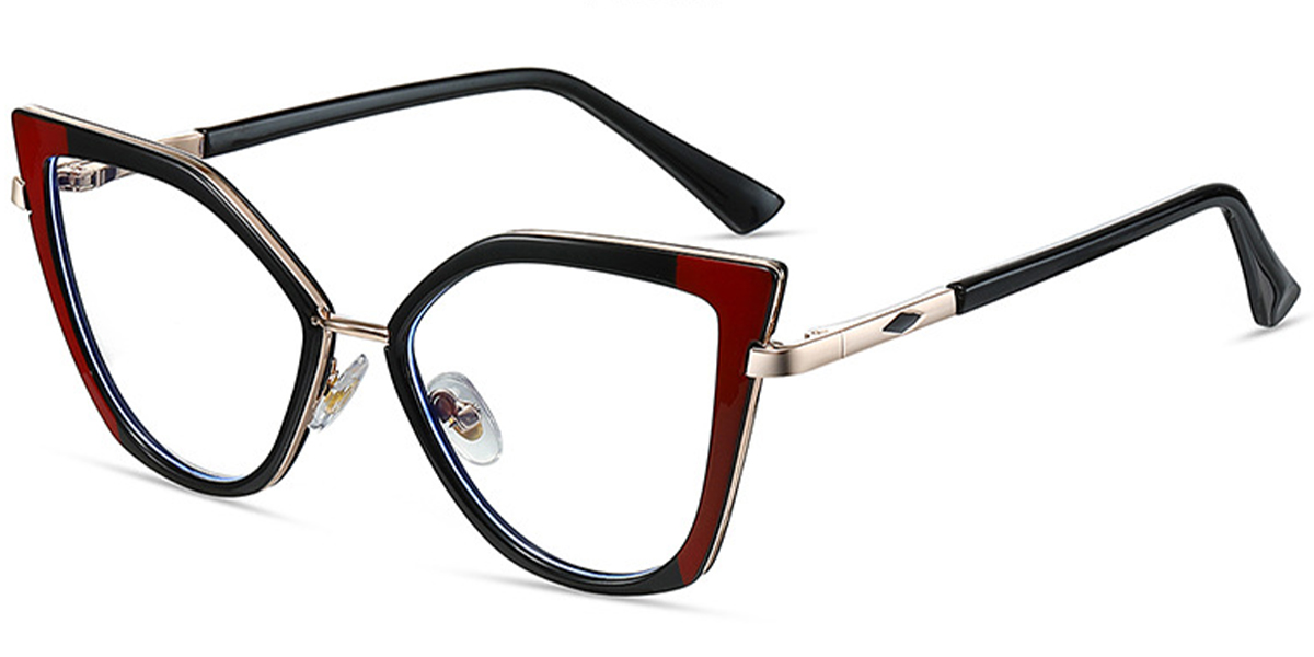 Cat Eye Frame pattern-black