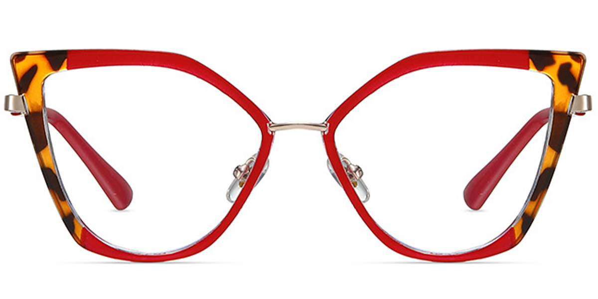 Cat Eye Frame pattern-red