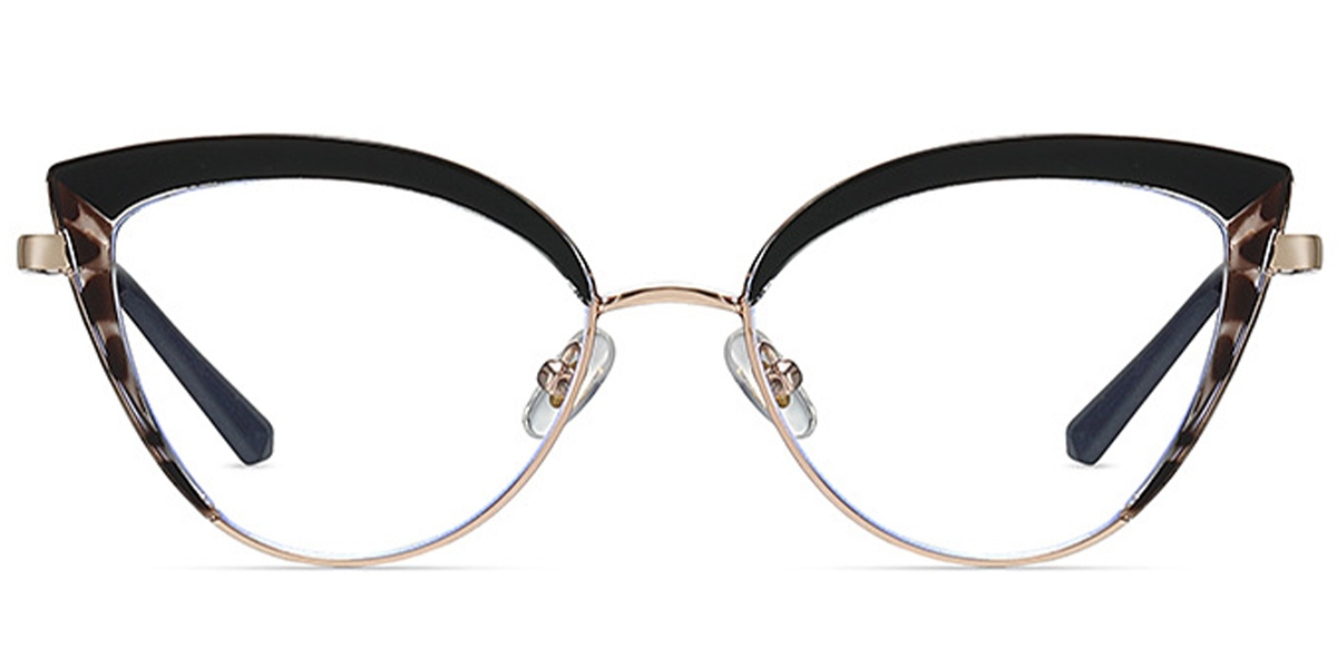 Cat Eye Frame pattern-black