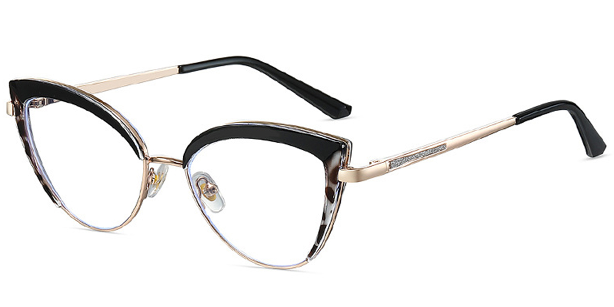 Cat Eye Frame pattern-black