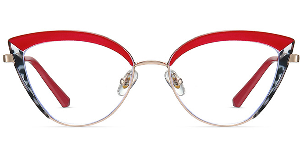 Cat Eye Frame pattern-red