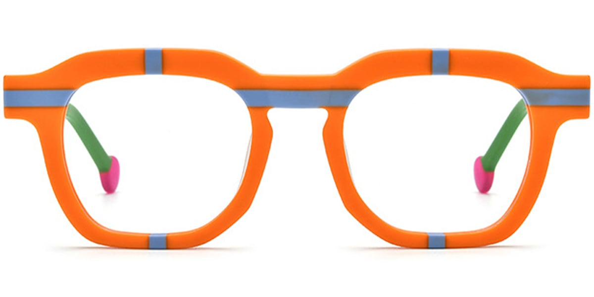 Acetate Square Frame pattern-orange