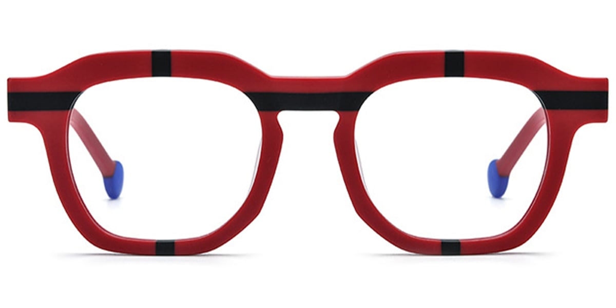 Acetate Square Frame pattern-red