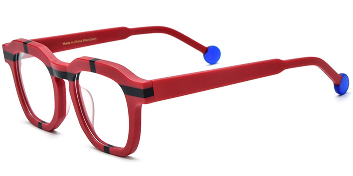 Acetate Square Frame pattern-red