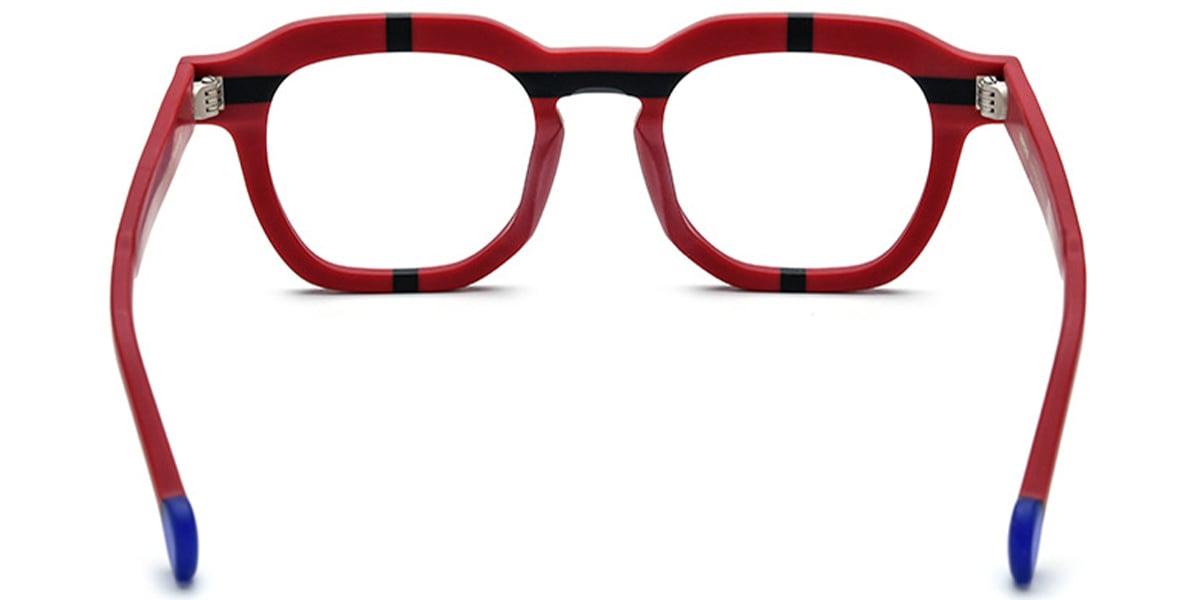 Acetate Square Frame pattern-red