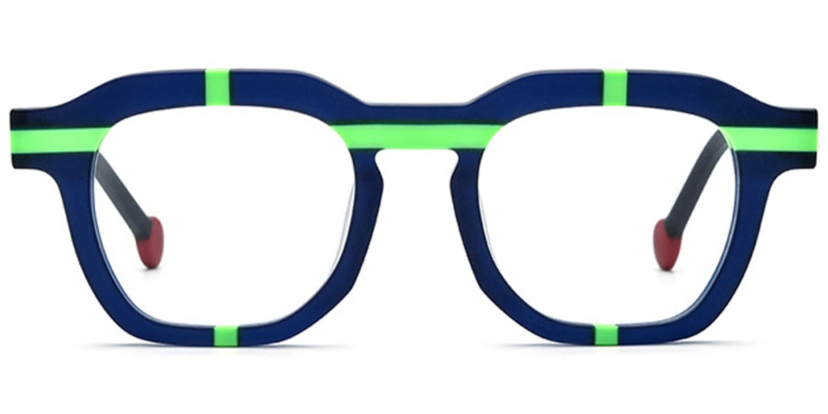 Acetate Square Frame pattern-blue