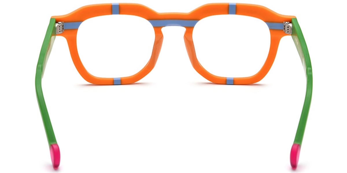 Acetate Square Frame pattern-orange