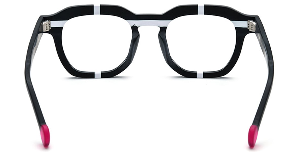 Acetate Square Frame pattern-black