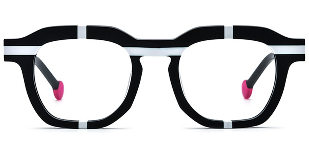 Acetate Square Frame pattern-black