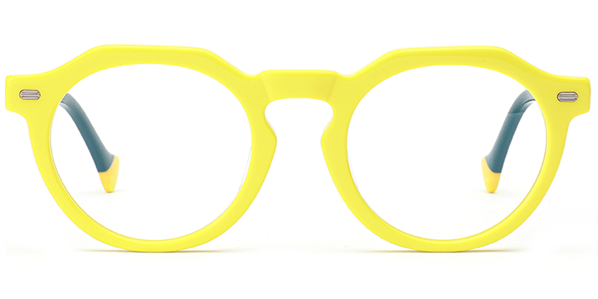 Acetate Oval Frame yellow