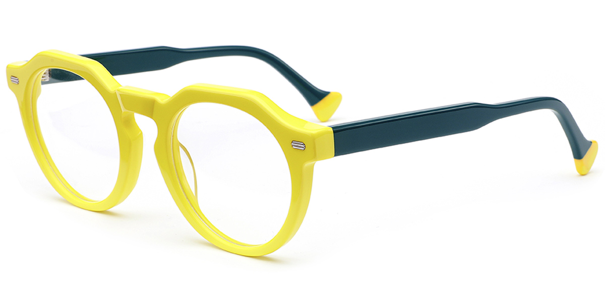 Acetate Oval Frame yellow