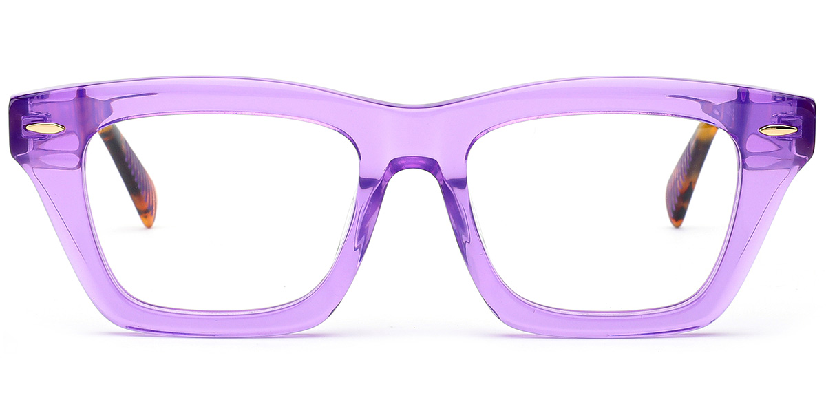 Acetate Square Frame translucent-purple