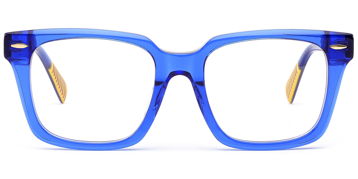 Acetate Square Frame translucent-blue