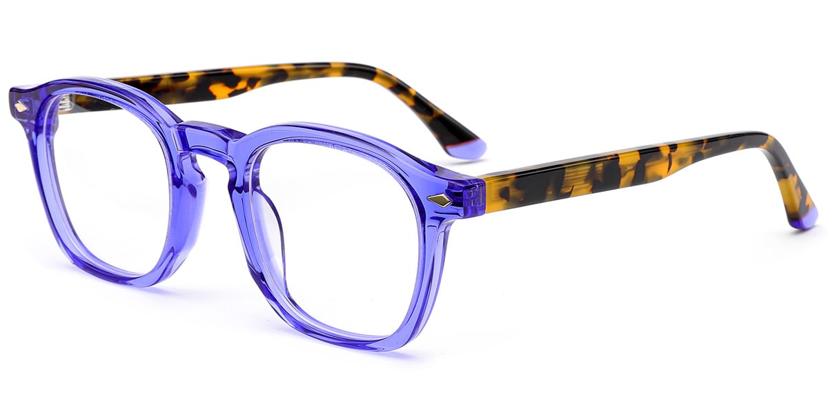 Acetate Square Frame pattern-blue