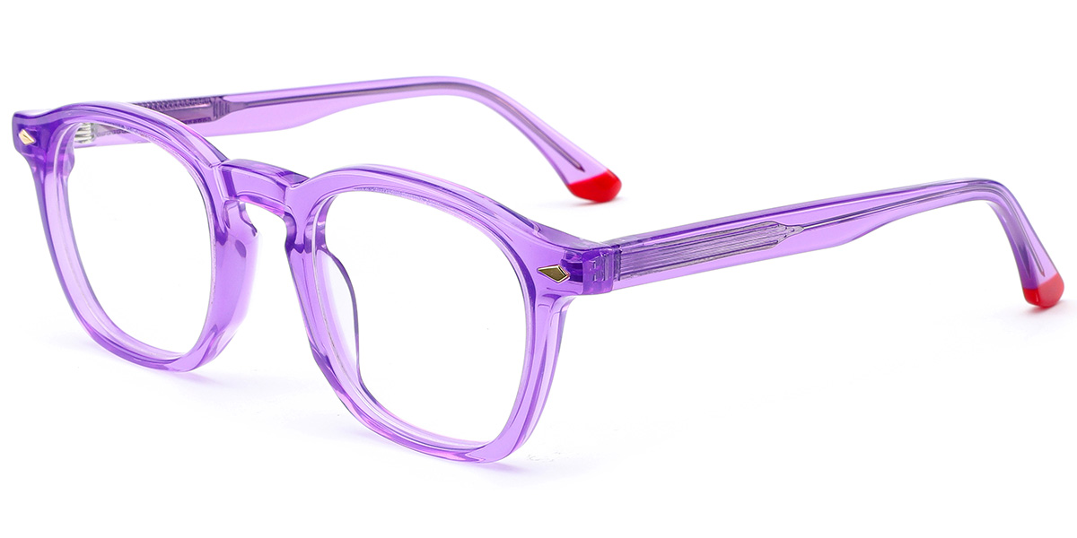 Acetate Square Frame pattern-purple