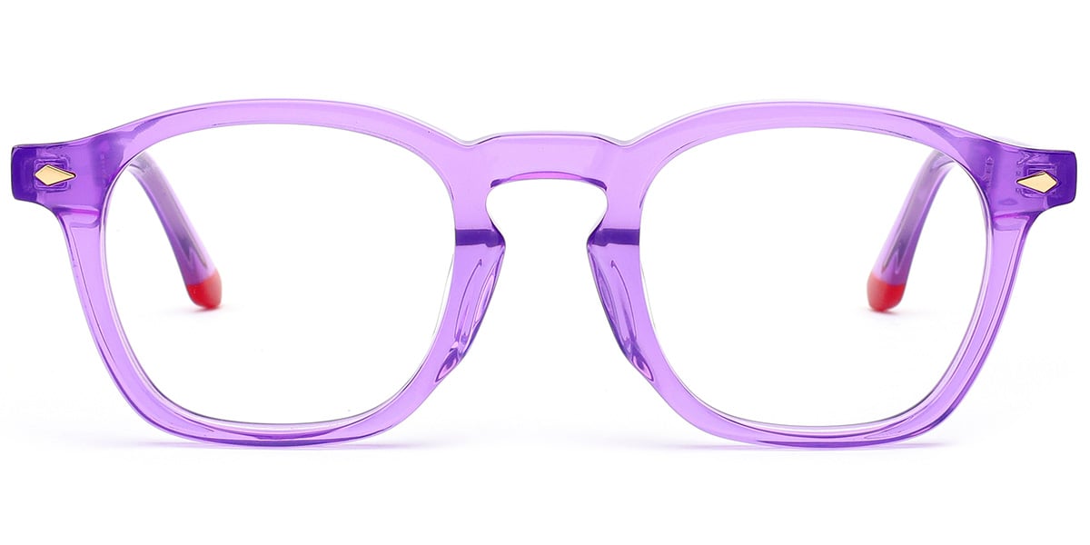 Acetate Square Frame pattern-purple