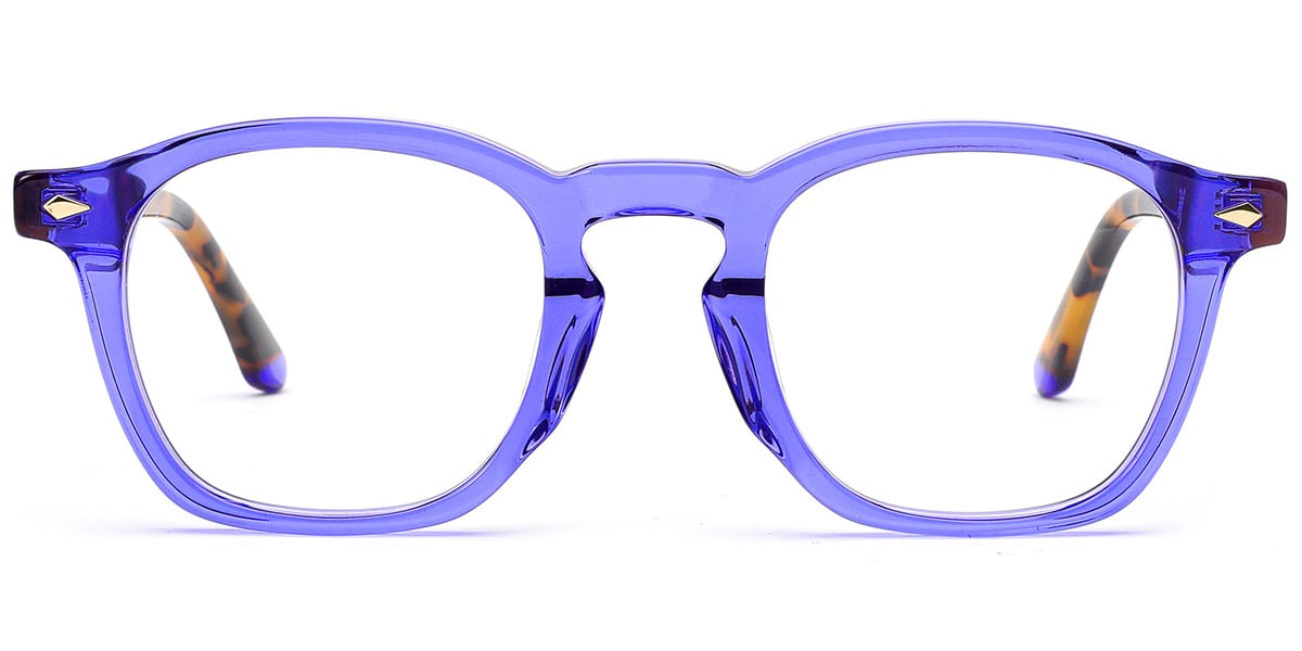 Acetate Square Frame pattern-blue