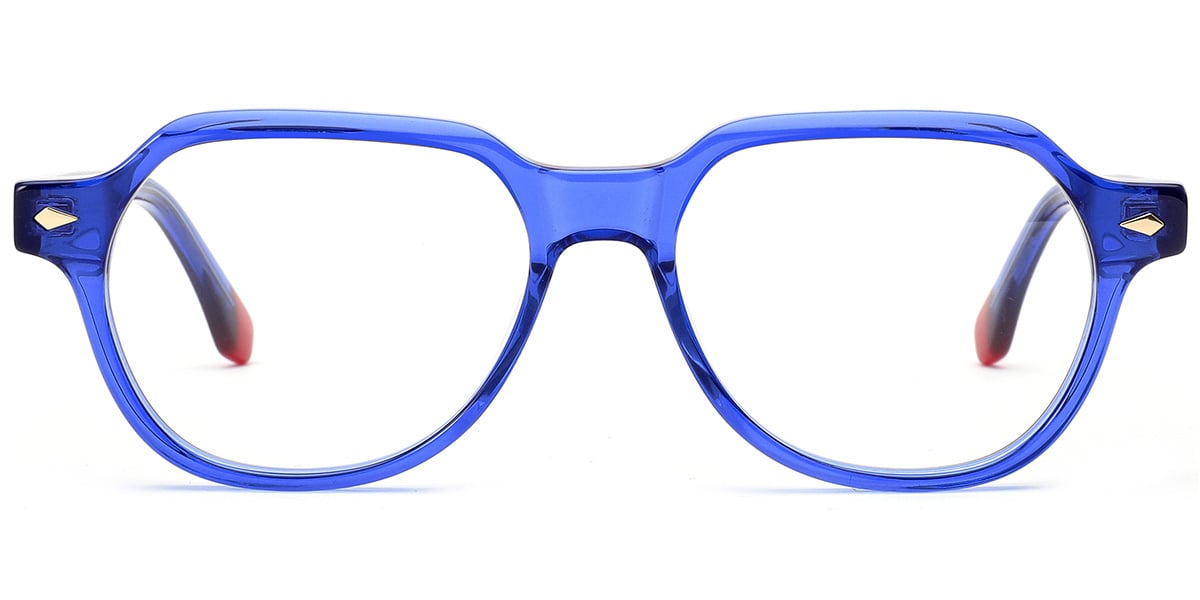 Acetate Square Frame translucent-blue