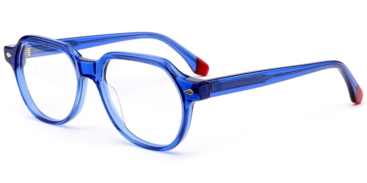 Acetate Square Frame translucent-blue