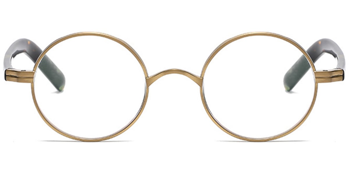 Acetate & Titanium Round Frame gold