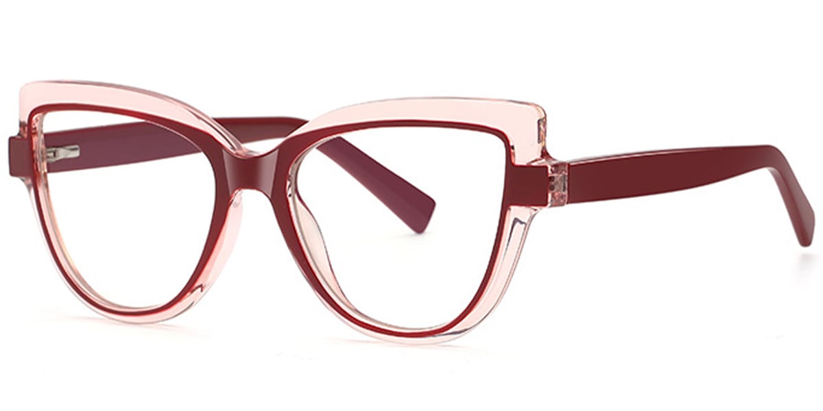 Cat Eye Frame translucent-red