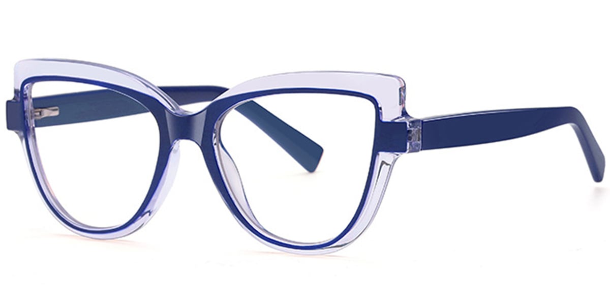 Cat Eye Frame translucent-blue