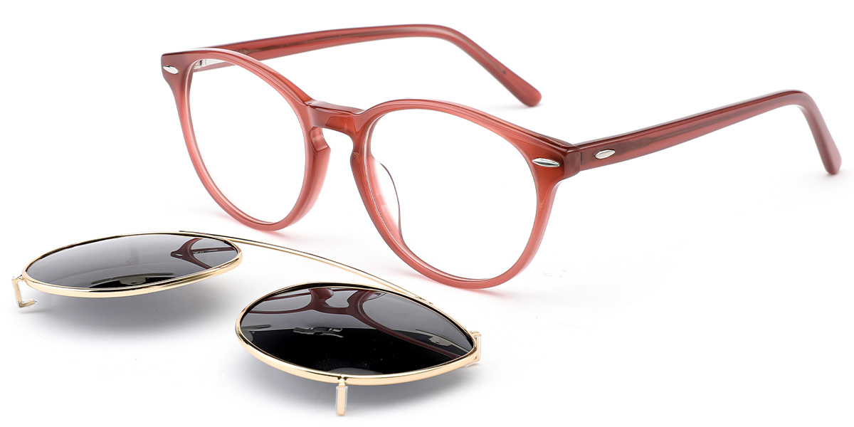 Acetate Oval Frame translucent-red