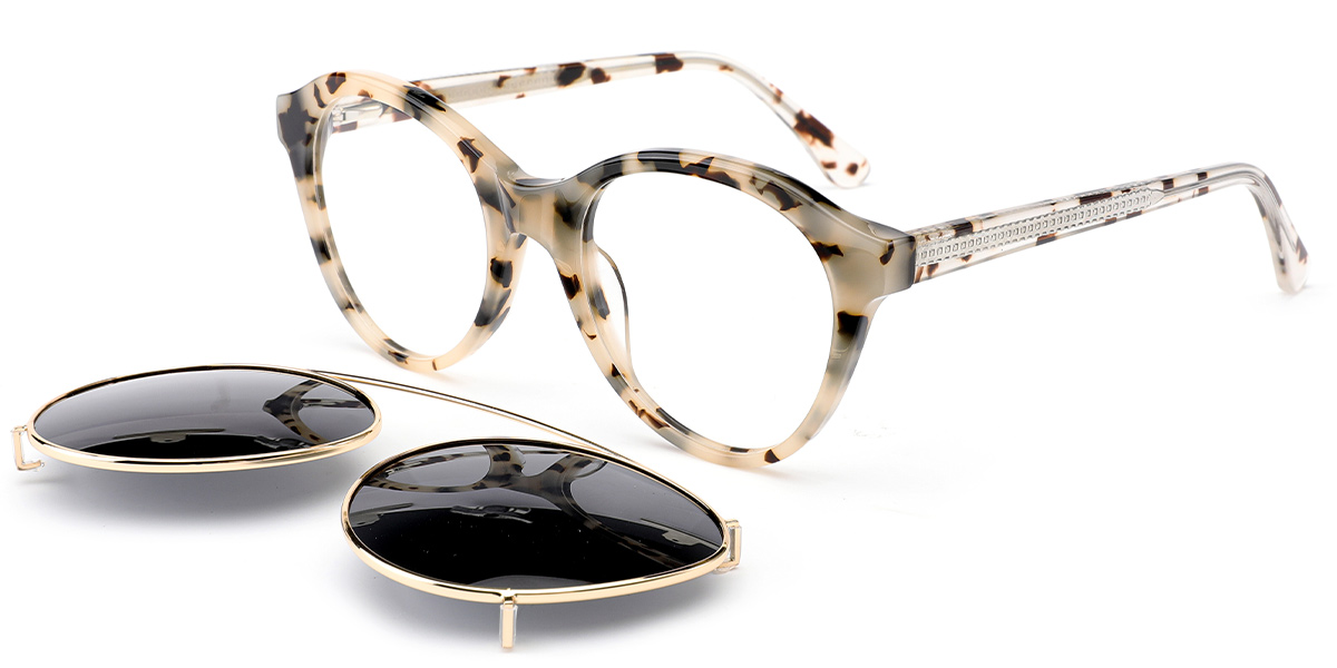 Acetate Oval Frame pattern-black