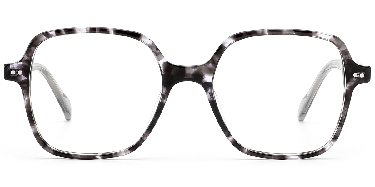 Acetate Square Frame pattern-black