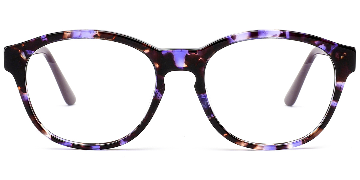 Acetate Square Frame pattern-purple