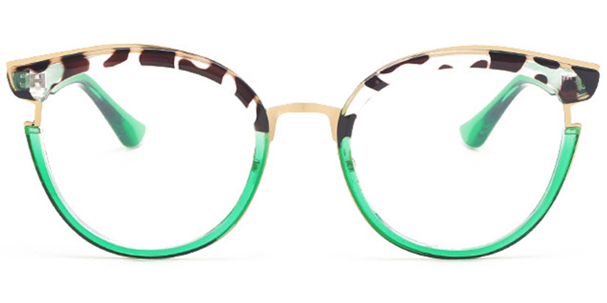 Cat Eye Frame pattern-green