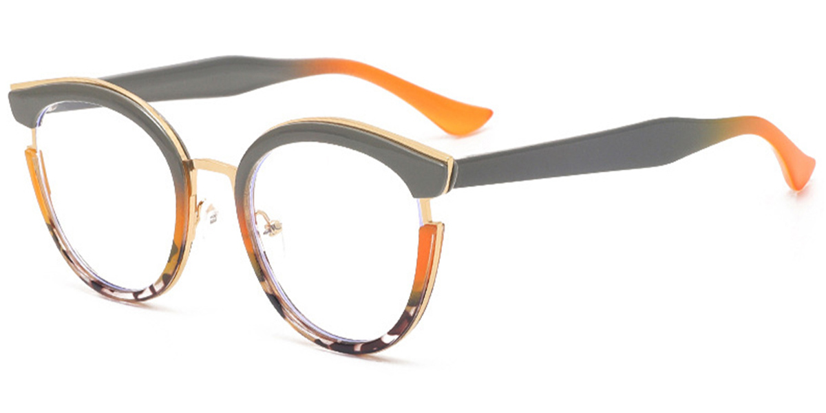 Cat Eye Frame pattern-grey