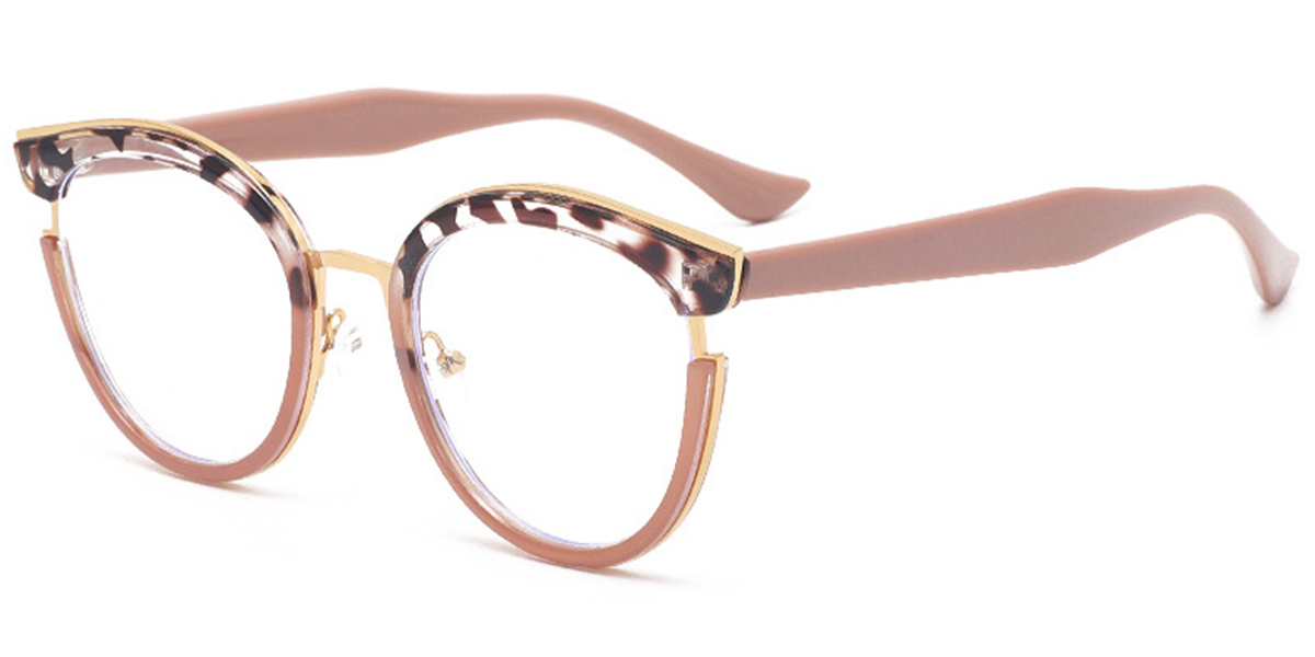 Cat Eye Frame pattern-brown