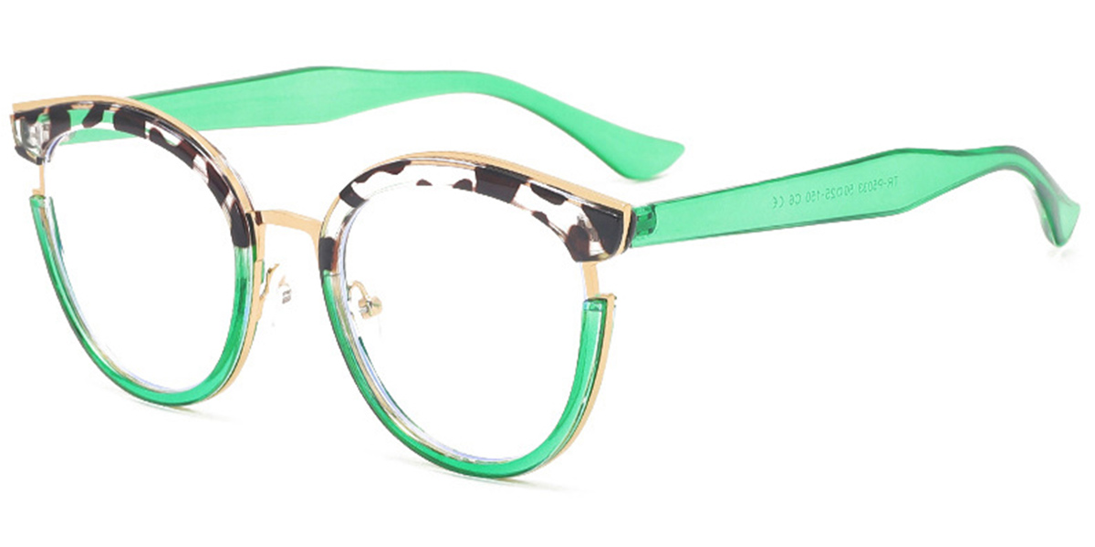 Cat Eye Frame pattern-green