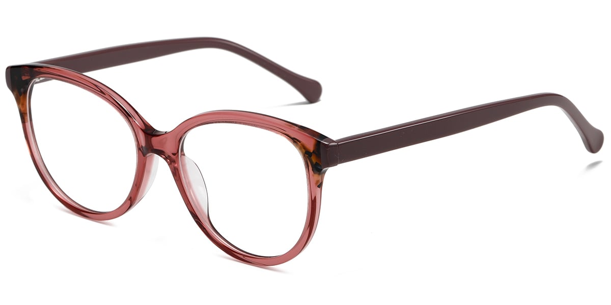 Acetate Oval Frame translucent-red