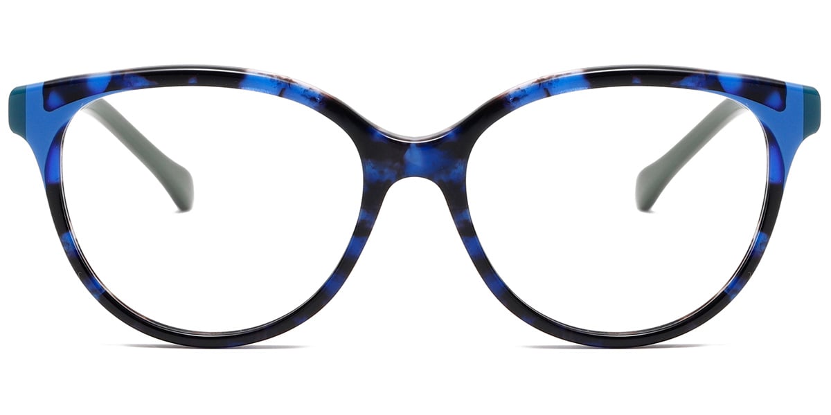 Acetate Oval Frame pattern-blue