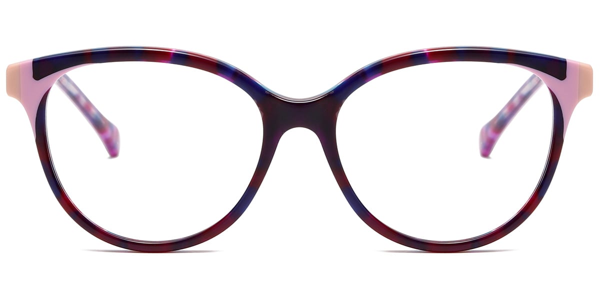 Acetate Oval Frame pattern-purple