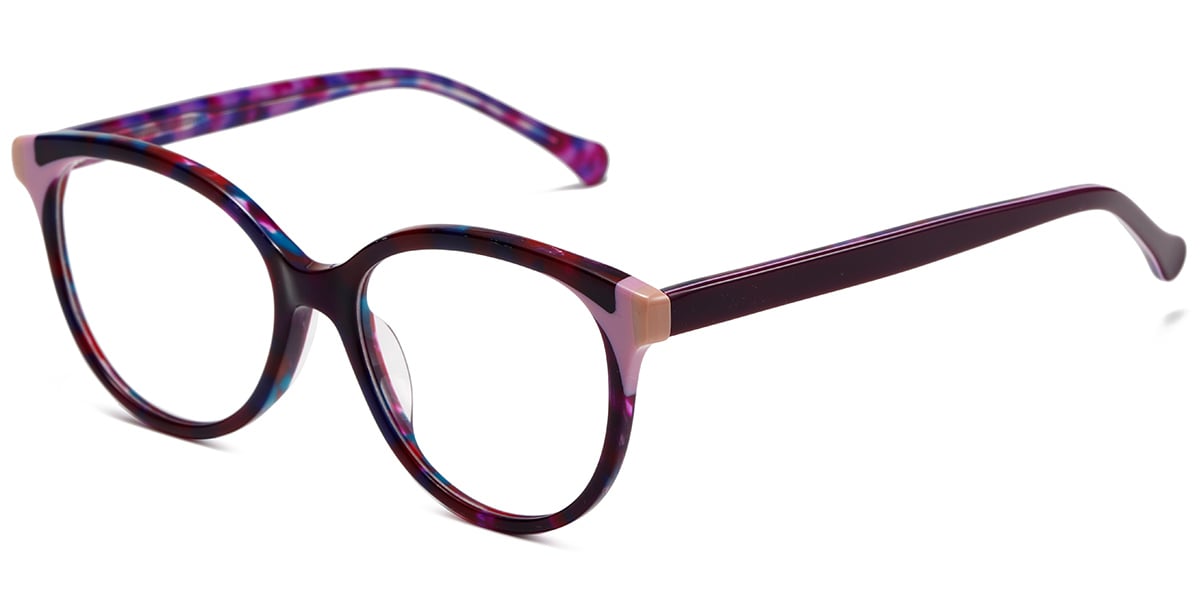 Acetate Oval Frame pattern-purple